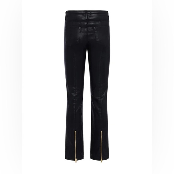 L’Agence Ginny High-Waisted Coated Jeans with Back Gold Zipper Detail NEW - Picture 5 of 16